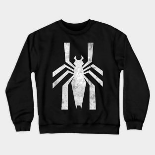 Distressed White Silhouette Spider Crewneck Sweatshirt